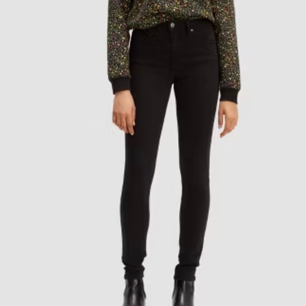 Denim Co Black High Rise Button Fly Skinny Jeans Distressed Raw Hem Size‎ 2